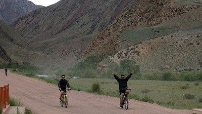 We conquer the peaks on mountain bikes